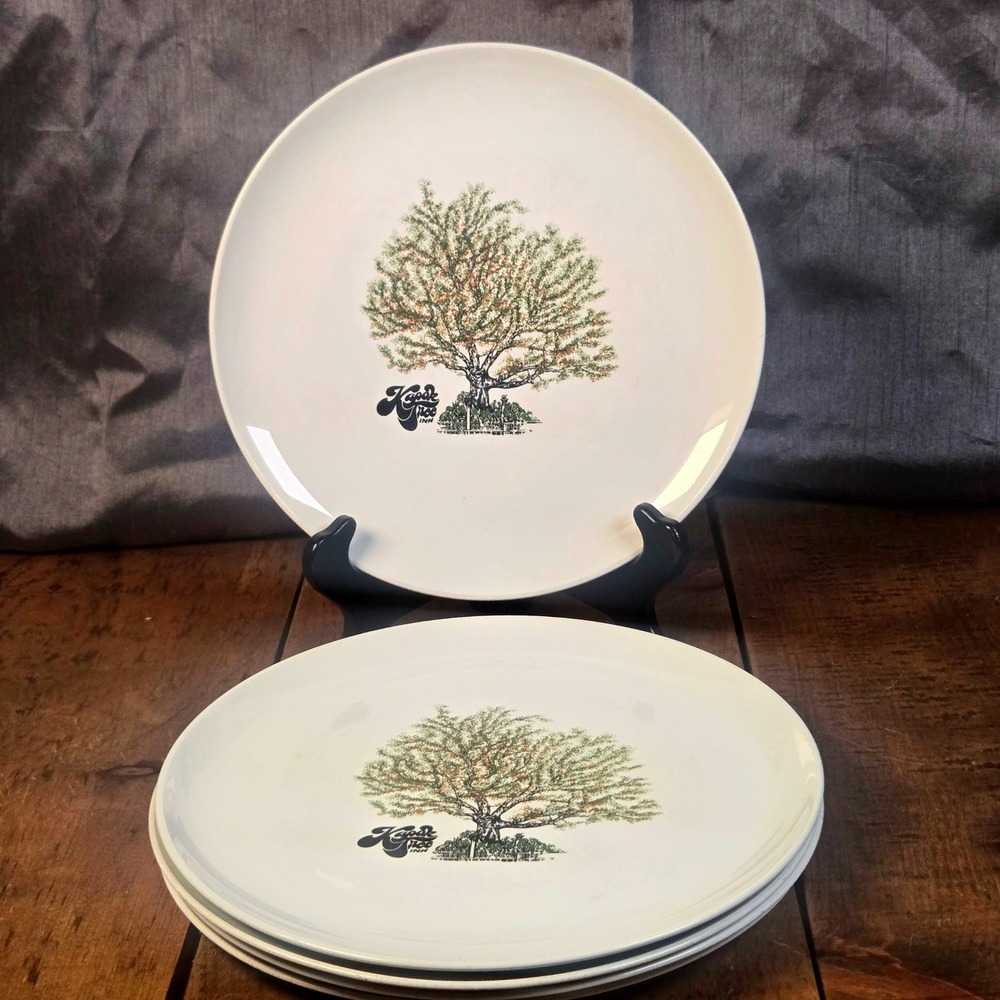Vintage Corning Pyroceram Kapok Tree Inn Dinner Plates Set of 5 White 10" Rare